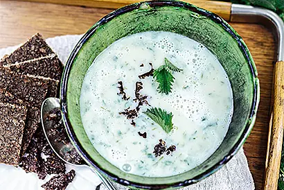 Foto: Brennessel Suppe Pumpernickel