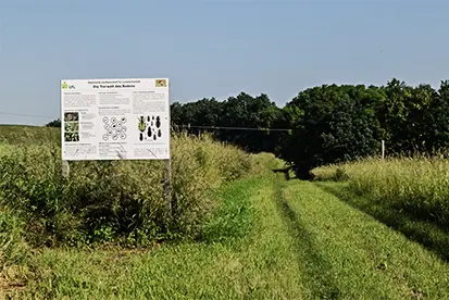 Foto: Infotafel über Landwirtschaft