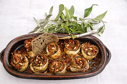 Zucchini Involtini mit Kürbis
