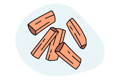 Holzstücke, die als Biomasse zur Erzeugung von Biogas in der erneuerbaren Energie genutzt werden können.