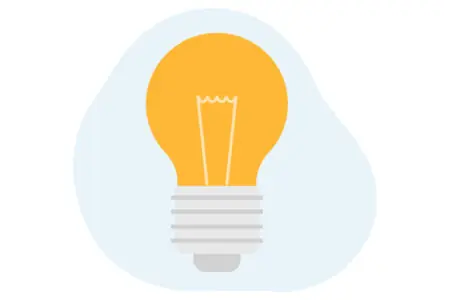 Eine stilisierte Glühbirne symbolisiert die Nutzung von Biogas als nachhaltige Energiequelle.