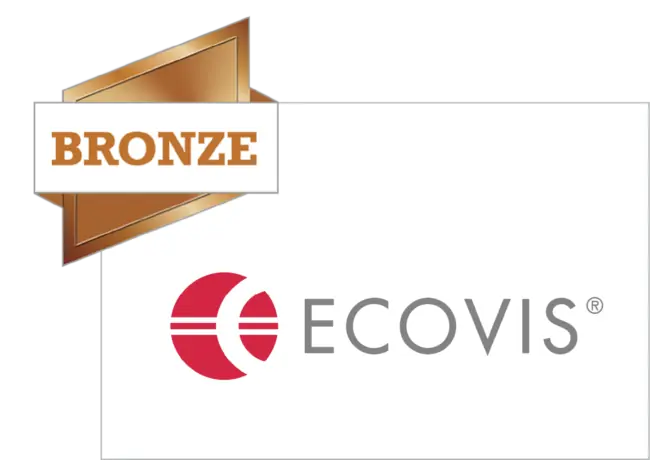Bronzemedaille mit dem Logo von Ecovis, symbolisiert Anerkennung und Erfolg in der Branche.
